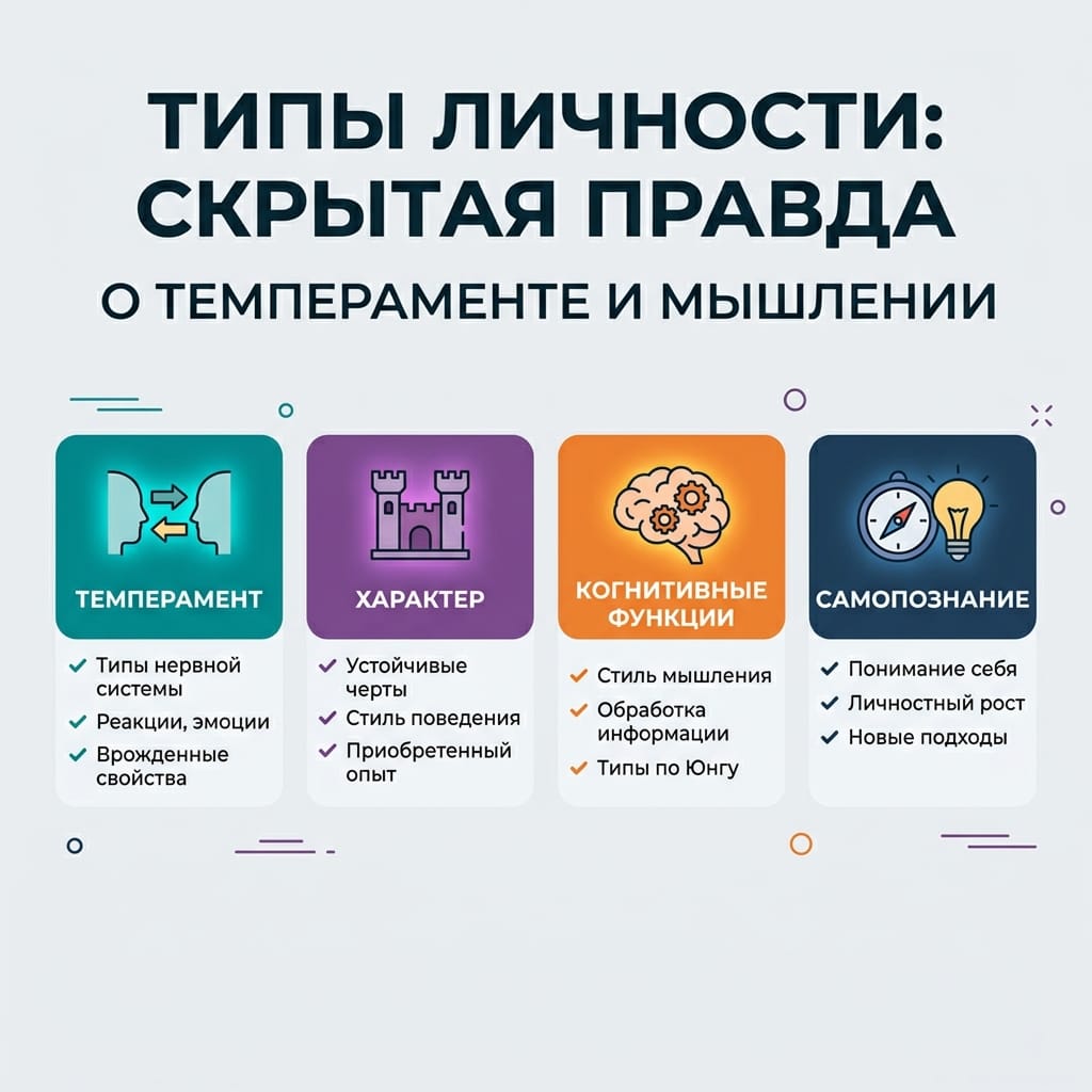 Типы личности: скрытая правда о вашем темпераменте и стиле мышления